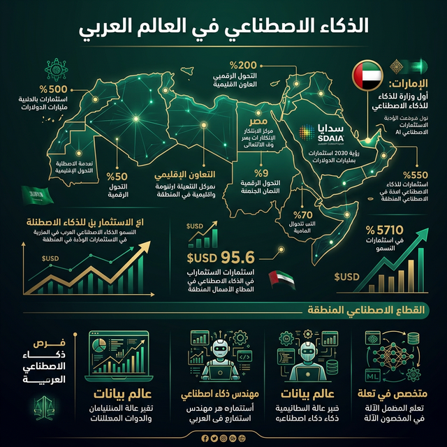 إنفوجرافيك: الذكاء الاصطناعي في العالم العربي