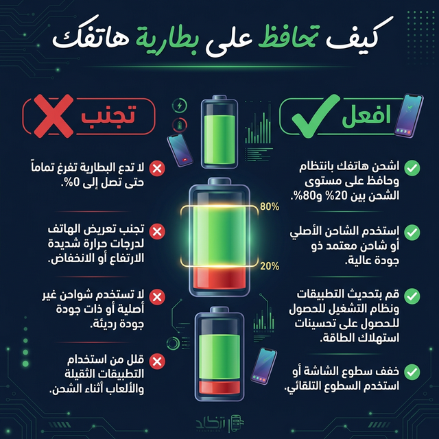 إنفوجرافيك: نصائح الحفاظ على بطارية الهاتف