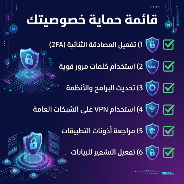 إنفوجرافيك: قائمة حماية خصوصيتك على الإنترنت - 6 خطوات